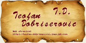 Teofan Dobrišerović vizit kartica